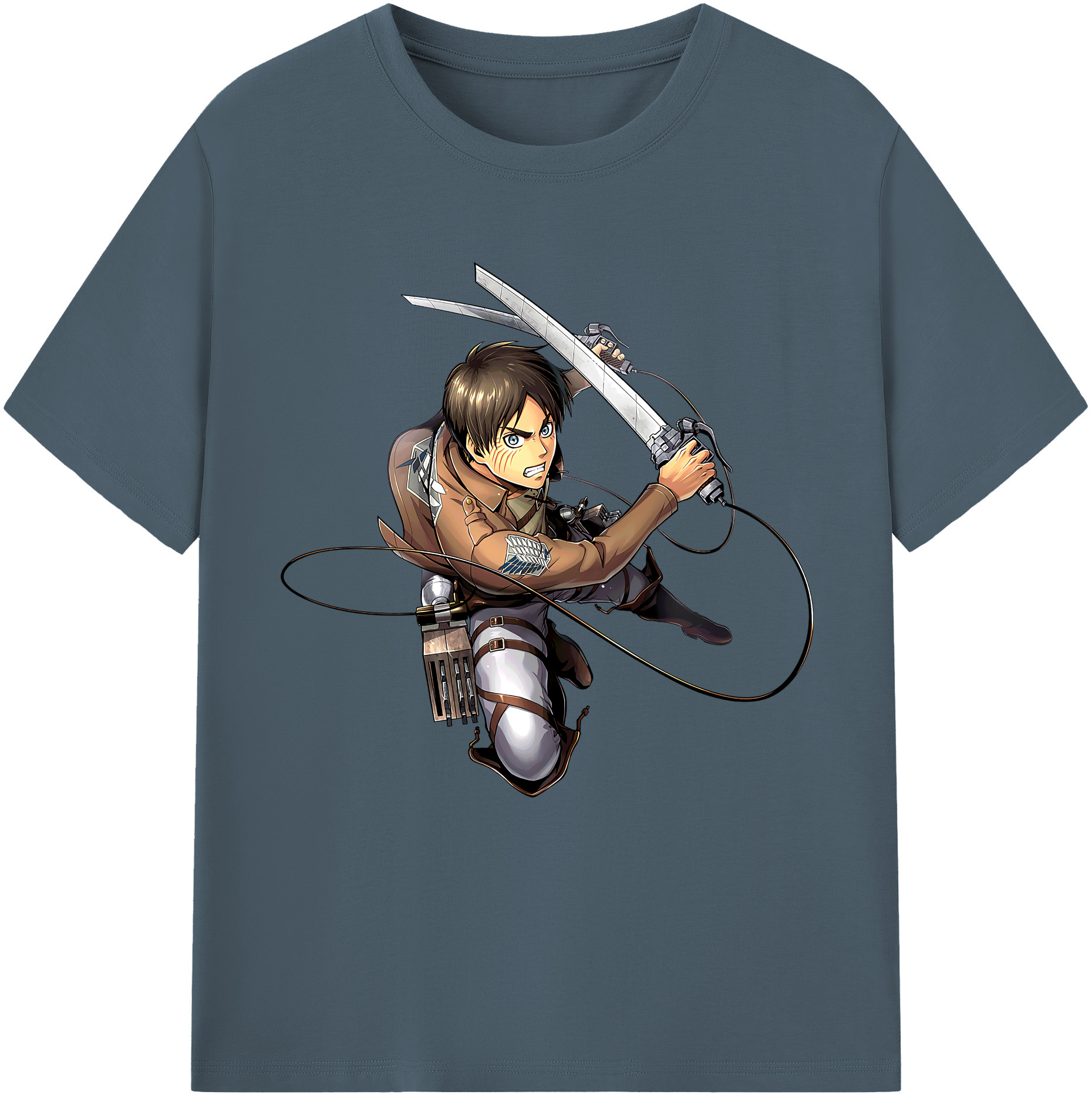（画像用） 進撃の巨人 エレン･イェーガー Attack on Titan Eren Jäger 綿100％半袖Tシャツ（フロントプリント）